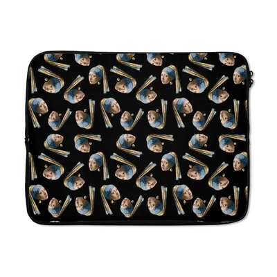 Produktbild von MuchoWow® Laptop Hülle 17 Zoll Laptoptasche Das Mädchen mit dem Perlenohrring - Muster - Alte Meister - Zipper - Schutzabdeckung