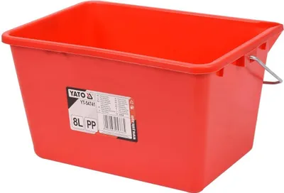Produktbild von Yato YT-54741, Baueimer, Rechteckig, Polypropylen, Rot, 8 l, 305 mm