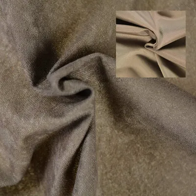 Produktbild von 1m Microfaser-Stoff 150cm breit Meterware Uni Stoff Dekostoff Möbelstoff Velouroptik Farbwahl, Farbe:hellbraun