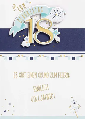 Produktbild von 18. Geburtstag - FEELINGS COLLECTION Karte mit Umschlag plastikfrei