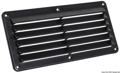 Immagine prodotto di Griglia di ventilazione in nylon, nera 125x260 mm, 1 pezzo