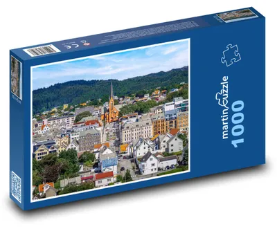 Zdjęcie produktu dla Puzzle 1000 Barwny Widok Bergen - martinpuzzle