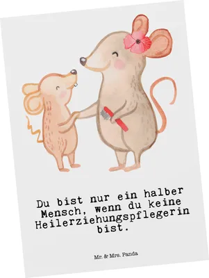 Produktbild von Mr. & Mrs. Panda Postkarte Heilerziehungspflegerin Herz - Weiß - Geschenk, Postkarten, Lustig, Fotokarte, Ausbildung, Ansichtskarte, Heilerziehungspfleger, Spruch, Witzig