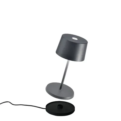 Obrázek produktu pro Olivia pro mini tmavě šedá dobíjecí a stmívatelná stolní LED lampa