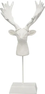Produktbild von RentierKopf Lilian - weiß - Polyresin - 15x10,5x30,5 cm