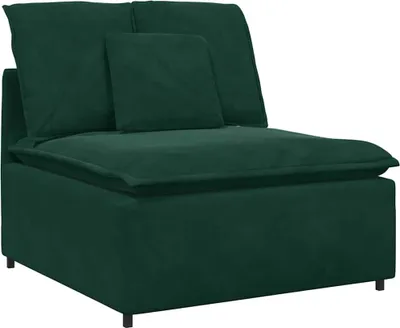 Produktbild von vidaXL Modulares Sofa Mittelmodul mit Kissen Dunkelgrün 100 cm