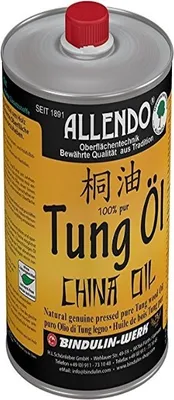 Produktbild von Tungöl - Holzöl - biologisches Naturprodukt lebensmittelecht (250 ml) inkl. Pinsel zum Auttragen von E-Com24