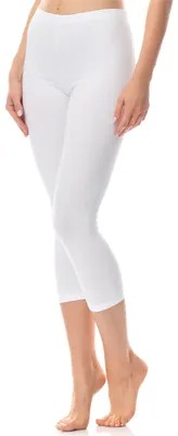 Image de Leggings 3/4 pour femme Antié en coton AN60-101 (blanc, XS)