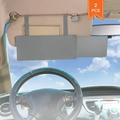 Image de Solidchoice - Pare-soleil pour voiture, extension de visière anti-éblouissement - Lot de 2 (Gris)