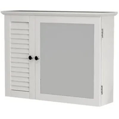 Produktbild von Wandschrank mit Spiegel Bad Türen Wandregale Skandinavisch 65 cm