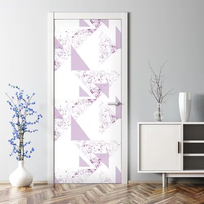 Produktbild von Dekorative Türtapete selbstklebend Klebefolie Türposter Türaufkleber Schwarze Dreiecke 70 x 200 cm