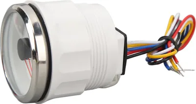 Obrázek produktu pro 52 mm ukazatel trimu lodě, nerezová ocel, DC 9 až 32 V, UP DN, námořní měřicí přístroj pro jachty, námořníky, bílý ciferník se stříbrným rámečkem