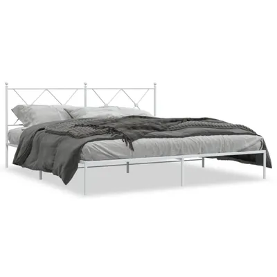 Obrázek produktu pro vidaXL Postel s čelem kovová bílá 183x213 cm