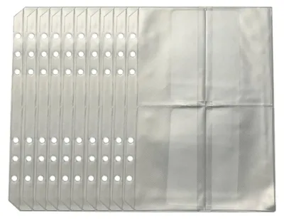 Produktbild von INF A5 Ablösbare PP Hüllen 6 Loch 4 Fächer matt transparent für Planer 10