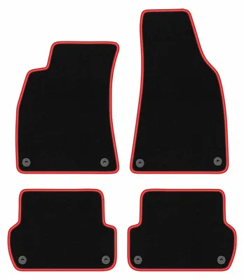 Obrázek produktu pro Velurové autokoberce pro: Seat Exeo 2008-2015 sedan, kombi černo-červené