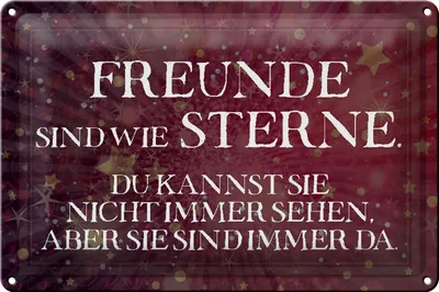 Produktbild von Blechschild Spruch 30x20cm Freunde sind wie Sterne Schild