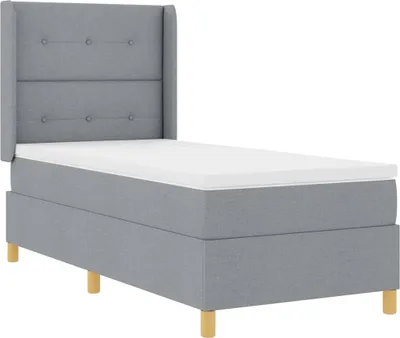 Immagine prodotto di vidaXL Letto a molle con materasso grigio chiaro 140 x 200 cm in tessuto