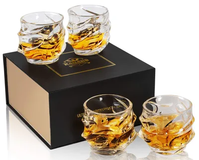 Whiskyglas-Set, 4er, Kristall, 320 ml, loodvrij