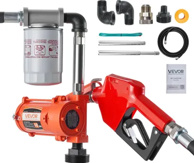 Obrázok produktu pre Čerpadlo na palivo VEVOR, 12 V DC, 37 l/min, súprava čerpadla na naftu, s automatickou uzatváracou tryskou, výtlačnou hadicou, ochranou proti prehriatiu, napájacím káblom, nevýbušné, na benzín, naftu a parafín
