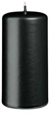 Produktbild von Stumpenkerzen Metallic Matt Schwarz 100 x Ø 50 mm, 12 Stück