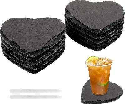 Produktbild von Schwarze Schiefer Untersetzer 10x10 cm Hartform