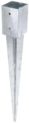 Immagine prodotto di Alberts 211424 Presa a terra a innesto, per pali quadrati in legno, zincato a caldo, 91 x 91 mm, lunghezza totale 750 mm, set da 3