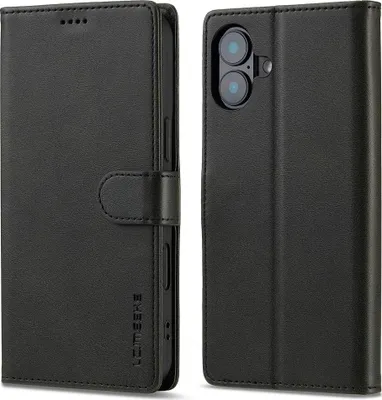 Produktbild von iPhone 16 Hülle - LC.IMEEKE Luxus Klapphülle - Schwarz