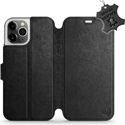 Produktbild von Echtleder Handyhülle für iPhone 12 Pro, Mobiwear Leather, Schwarz