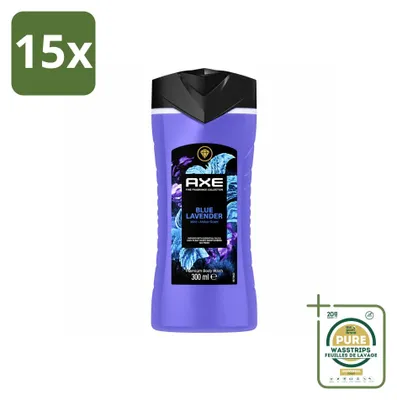 Imagen del producto de 15 unidades de gel de ducha AXE Blue Lavender, 300 ml cada uno, pack ahorro