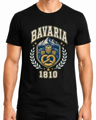 Zdjęcie produktu dla Bawaria, 1810,  , precel, koszulka w tradycyjnym stylu, spodnie skórzane męskie, T-shirt, czarny, rozmiar 3XL