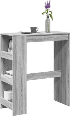 Produktbild von "2026 Promotion" Bartisch mit Regal Grau Sonoma 90x40x103,5 cm Holzwerkstoff - Esstische CC31398