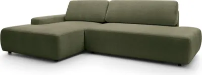 Zdjęcie produktu dla FURNLUX Sofa narożna Bouli zielono-czarna 276 cm / Kolor główny: zielony / Wymiary: 276 x 82 x 164 cm