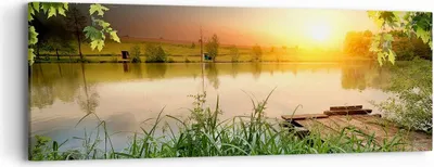 Produktbild von Bild auf Leinwand - Leinwandbild - Brücke See - 90x30cm - Wand Bild - Wanddeko - Wandbilder - Leinwanddruck - Bilder - Kunstdruck - Wanddekoration - Leinwand bilder - Wandkunst - AB90x30-3914
