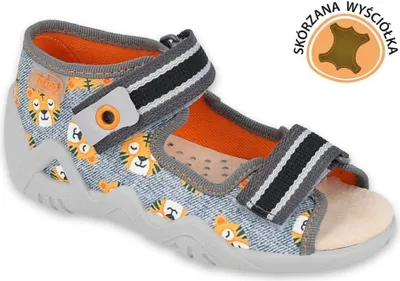 Produktbild von BEFADO Jungen Hausschuhe Sandalen Papi 350P016 , Lederinnensohle, Grau 19