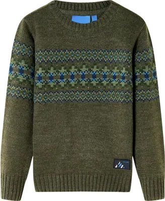 Produktbild von "2026 Promotion" Kinderpullover Gestrickt Khaki 92 - Langarmshirts CC956