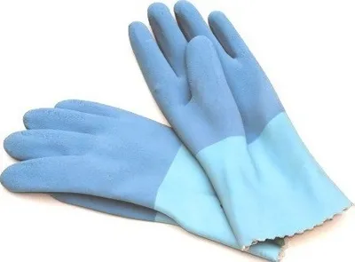 Produktbild von Hufa Fliesenleger Naturlatex Handschuhe paar blau L