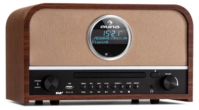 Produktbild von Auna Tragbarer DAB-Radio mit CD-Player, FM/DAB/DAB+ Radio mit Bluetooth + AUX, Stereoanlage mit LCD-Display, Fernbedienung, Digital Radio mit CD, MP3 & Streaming, DAB-Radio Klein, Netzbetrieben