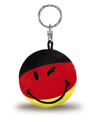 Produktbild von Nici 39211 Plüsch-Smiley schwarz/rot/gold, 6cm -