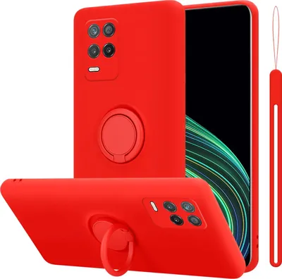 Produktbild von Cadorabo Hülle für Realme 8 5G / V13 / Q3 / Q3i / Narzo 30 5G Schutz Hülle in Rot Handyhülle TPU Etui Case Cover