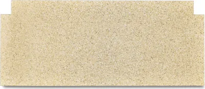 A beige-colored firebrick with a textured surface, shaped like a baffle plate for a fireplace.