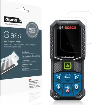 Produktbild von 2x Schutzfolie für Bosch GLM 50-23 - Anti-Shock 9H Folie dipos Glass Kunststoffglas