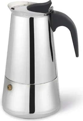 Immagine prodotto di Caffettiera Fissman da 6 porzioni, acciaio inox 18/10, 13x10x19 cm, argento/marrone