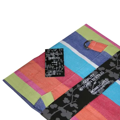 Immagine prodotto di HOMESCAPES Grembiule da cucina a righe colorate 100% cotone