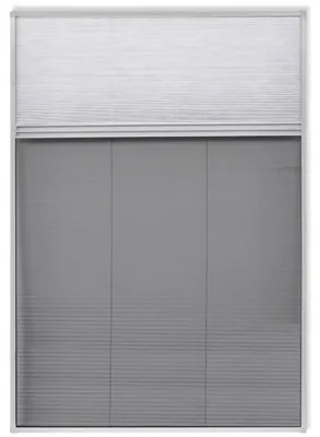 Image de Moustiquaire plissée pour fenêtre 160 x 80 cm avec store occultant