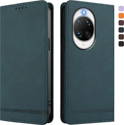Image de Etui pour Huawei Nova 14 Ultra, étui rétro en cuirPolyuréthaneavec support et fentes pour cartes vertes