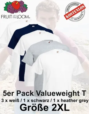 Produktbild von 5er Pack Valueweight T Shirt mehrfarbig S M L XL 2XL 3XL 2XL