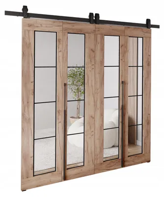 Produktbild von KierMoebel Schiebetür Komplettset QUDIO DUO M5 Braun Craft Gold 172x205x3,2 cm Wohnzimmer Schiebetür