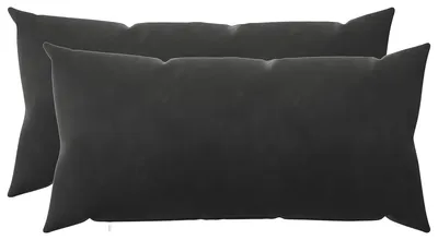 Image de vidaXL Coussins décoratifs HEERLEN, 2 pièces, noir, velours