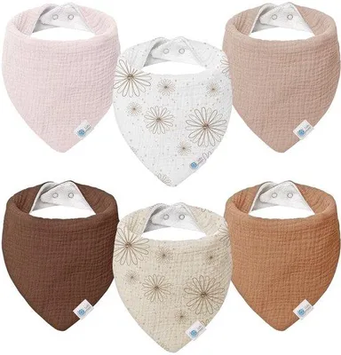 Image de Lot de 6 bavoirs en coton pour bébé