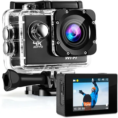 Image de Strex Caméra d'action 4K 16MP - 60FPS / Étanche 30M / WiFi - Inclus accessoires - Caméra d'action - Caméra sous-marine